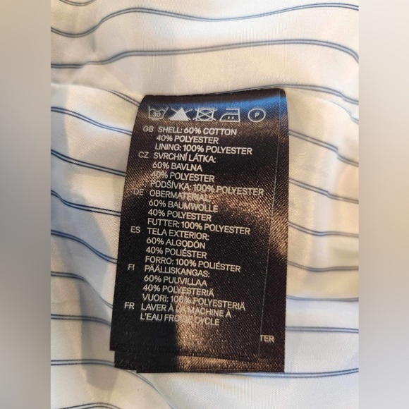 H&M NWT Navy Blue Blazer Women's Size 8 Brown Elbow Patch Career Office Preppy - Picture 11 of 11